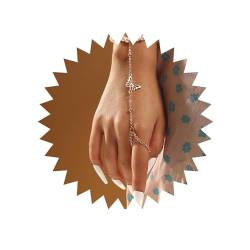 Inilbran Boho Perle Finger Ring Armbänder Vintage Schmetterling Ring Handgelenk Armband Gold Perle Sklave Armband Schmetterling Hand Kette Armband Für Frauen Und Mädchen von Inilbran