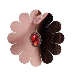 Inilbran Boho Rubin Ohrringe Rot Edelstein Ohrringe Vintage Oval Stein Haken Ohrringe Personalisiert Rubin Ohrringe Anweisung Schmuck Für Frauen Und Mädchen von Inilbran