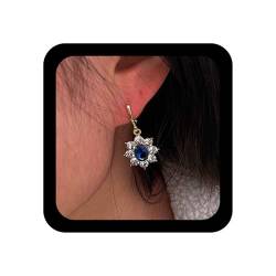 Inilbran Boho Saphir Blau Tropfen Ohrringe Blau Saphir Sonne Ohrringe Vintage Strass Saphir Ohrringe Hochzeit Saphir Cz Ohrringe Schmuck Für Frauen Und Mädchen von Inilbran