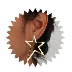 Inilbran Boho Stern Übertriebene Ohrringe Punk Große Stern Ohrringe Gold Hohle Stern Ohrringe Vintage Stern Ohrstecker Schmuck Für Frauen Und Mädchen von Inilbran