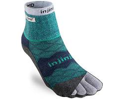 Injinji Herren Liner + Runner Mini-Crew Socken, Everglade, S-M von Injinji