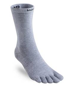 Injinji Liner Crew Zehensocken, Jungen Damen Mädchen Herren, grau, Small von Injinji