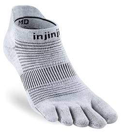 Injinji Run Leichte No-Show Socken, Grau, X-Large von Injinji