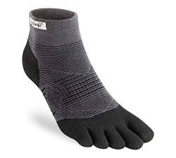 Injinji Run Lightweight Mini Crew Socken schwarz/grau Schuhgröße L | EU 44,5-47 2021 Laufsocken von Injinji