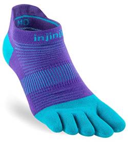 Injinji Run Lightweight No-Show (groß, Lupine) von Injinji