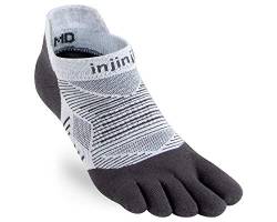 Injinji Run Lightweight No Show Toe Socks Black Size : 47-50 von Injinji