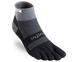 Injinji Run Midweight Socks Mini Crew Black Grey 40.5-44 von Injinji