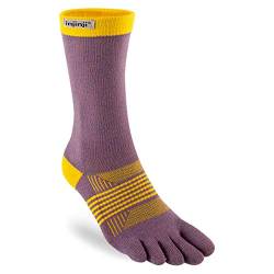 Injinji Trail Midweight Crew Socken Damen lila/gelb Schuhgröße XS-S | EU 35-40 2021 Laufsocken von Injinji