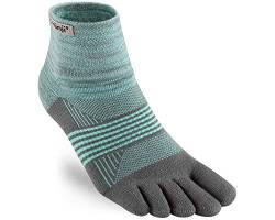 Injinji Trail Midweight Mini Crew Socken Damen grün/grau Schuhgröße XS/S | EU 35-40 2021 Laufsocken von Injinji