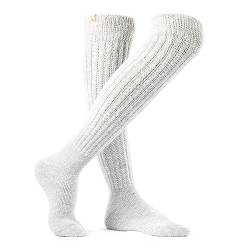 Inkari Warme Alpaka Socken I Handgestrickte Wollsocken Damen I Kuschelsocken aus Alpaka Wolle I Wintersocken Damen, dicke Socken Damen, Stricksocken Damen, Schlafsocken Damen (OTK-L-Silver) von Inkari