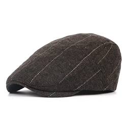 Inlefen Herren Klassischer Heringbone Tweed Newsboy Hut, verstellbare Newsboy Hüte für Männer Vintage Winter Fahren Jagd Hut von Inlefen