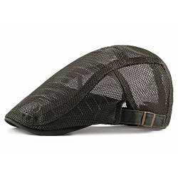 Inlefen Herren Mesh Einstellbar Schiebermütze,Sommer Kappe Hut Driving Cabbie Jagd Flatcap Newsboy Cap von Inlefen