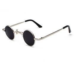 Inlefen Kleine Runde Sonnenbrille Herren Sonnenbrille Retro Vintage Hippie Sonnenbrille Damen mit Metallrahmen von Inlefen