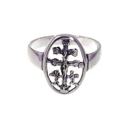 Caravaca Kreuz oxidierter 925m Sterling Silber Ring Damenkopf 16x12mm. von Inmaculada Romero IR