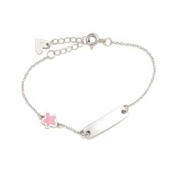 Inmaculada Romero IR Agatha Ruiz de la Prada 925m Sterling Silber Sklavin 14cm. Hellrosa Blumenaufnahme inklusive – Anpassbar – AUFNAHME IM PREIS INBEGRIFFEN von Inmaculada Romero IR