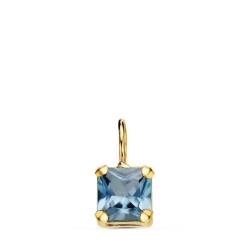 Inmaculada Romero IR Gold 18K Anhänger Frau 5,5 mm. Stone Aguamarine Square Form von Inmaculada Romero IR