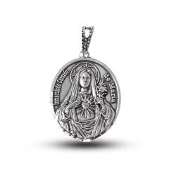 Inmaculada Romero IR Medaille „Unbeflecktes Herz Mariens“, massives 925-m-Sterlingsilber, 27 mm. realistische Details von Inmaculada Romero IR