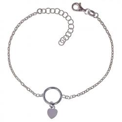 Inmaculada Romero IR Silberarmbandgesetz 925m Frauen 16,5 cm. 1,5 mm erzwungene Kette. Karma 9,5 mm. Hanges Herz von Inmaculada Romero IR