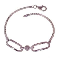 Inmaculada Romero IR Silberarmbandgesetz 925m Frauen 19cm. Kombinierte koreanische Links 20mm. 6mm Mittelballdetail. von Inmaculada Romero IR