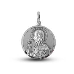 Inmaculada Romero IR Skapulier Herz Jesu Jungfrau von Carmen Sterling Silber Medaille 925m Unisex 23 mm. massiv geschnitzt von Inmaculada Romero IR