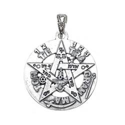 Silber Anhänger Gesetz Tetragrammatons 925m 21mm. Esoteric Stern Amulett Schutz Rückseite Lisa von Inmaculada Romero IR