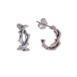 Silber -Aros -Ohrringe 925m Frauen 15 mm. Oxidierte Stacheln von Inmaculada Romero IR
