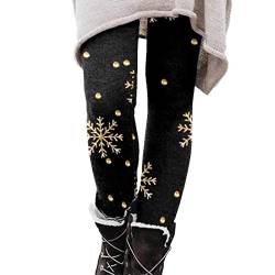 Innerternet Damen Weihnachts Leggings Winter Strumpfhose Weihnachten Radlerhosen Weihnachtsmann Print Trekkinghose Slim Fit Xmas-Leggings Schwarz Yogahosen Outdoor Weihnachts-Leggings Für Frauen von Innerternet