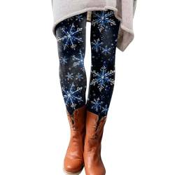 Innerternet Damen Weihnachts Leggings Winter Strumpfhose Weihnachten Radlerhosen Weihnachtsmann Print Trekkinghose Slim Fit Xmas-Leggings Schwarz Yogahosen Outdoor Weihnachts-Leggings Für Frauen von Innerternet