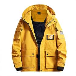 Innerternet Herren Frühling Tactical Jacke Übergröße Winterjacke mit Stehkragen Mäntel Cargo Jacke Armee Piloten Jacket Winterjacke Feldjacke mit Gestreiftem Bund Sportlicher für Reisen von Innerternet