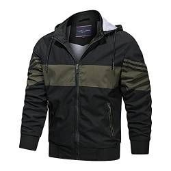 Innerternet Herren Warm Gefüttert Jacke Übergröße Winterjacke Stehkragen Outdoor Jacke Men's Jacket Softshell Jacke Armee Jacke Winterjacke mit Kapuze robuste für Reisen von Innerternet