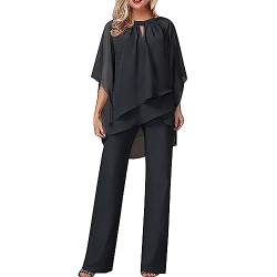 Innerternet Hosenanzug Damen Sommer Zweiteiler Tüll Abendanzug Sets Zweiteiler Schulterfrei Shirt Und Hohe Taille Hosenanzug Elegant Vintage 2-Teiliges Set Outfit Cocktail Party Festlich Hosenanzüge von Innerternet