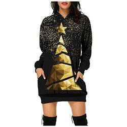 Innerternet Pulloverkleid Weihnachtskleid mit Elchmuster für Weihnachten Party Damen Weihnachtskleider Weihnachten Elegant Kleider mit Schneeflocken Muster mit Schneeflocken Muster von Innerternet