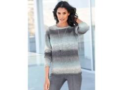 Rundhalspullover INSPIRATIONEN "Pullover" Gr. 52, blau (grau, wintertürkis) Damen Pullover Rundhalspullover von Inspirationen