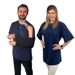 Hemd nach Operationen, linke Schulter und seitlicher Zugang über versteckte Druckknöpfe - Blau - 3X-Groß von Inspired Comforts