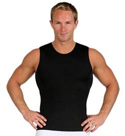 Insta Slim Herren Kompressions-Unterhemd, ärmellos, Rundhalsausschnitt, figurformende Unterhemd, schwarz, 3X-Groß von Insta Slim