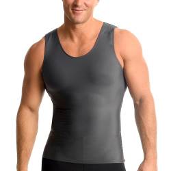 Insta Slim ISPRO Activewear Big & Tall Schlankheits Tank Top Shapewear Vest Compression Shirt für Herren (5XL, Gunmetal) von Insta Slim