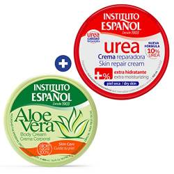 Instituto espanol Aloe Vera+Urea Body Cream Bundle for Daily Skin Care | Täglich nährende und feuchtigkeitsspendende Körpercreme für Hände, Füße und Knie für alle Hauttypen von Instituto Español