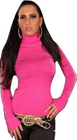 In Style Damen Pullover langärmelig mit Rollkragen,S/M,Pink von Instyle