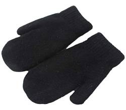 Insun Unisex Winterhandschuhe Strickhandschuhe Verdickte Warme Fausthandschuhe Schwarz Large von Insun