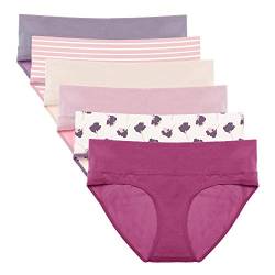 Intimate Portal Umstandsunterhosen Damen Schwangerschafts Unterhosen Umschlagbare Umstands Postpartum Unterwäsche 6er-Pack Floreus L von Intimate Portal