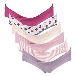 Intimate Portal Umstandsunterwäsche Schwangerschafts Unterhosen Damen Umstandsslips Baumwolle Postpartale Unterwäsche 6er-Pack Blume 2XL von Intimate Portal