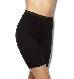 Cotonella – Packung mit 2 Stück, Bi-elastische Baumwolle, hohe Taille, schlank, formende Figur mit Beinen und Spitze, Schwarz , XL von Intimitaly