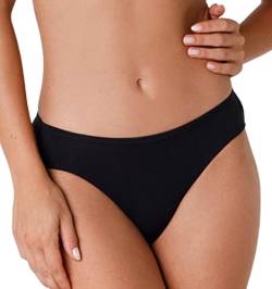 Damen-Slip aus Baumwolle, 6er-Pack, elastisch, Komfort, Baumwolle, Schwarz oder Weiß, Anti-Reizung, Baumwolle auf der Haut, 6 Schwarz, M von Intimitaly