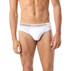 Herren-Slip aus elastischer Baumwolle, 4 Stück, bi-elastisch, Unterhosen, Baumwolle, Unterwäsche für Herren, modisch, weiß, schwarz, grau, 4 Weiß, XL von Intimitaly