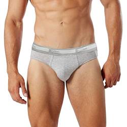 Herren-Slip aus elastischer Baumwolle, 4er Pack, Bi-elastisch, Unterhose für Herren, Baumwolle, Unterwäsche, modisch, weiß, schwarz, grau, 2 Hellgrau 2 Dunkelgrau, XL von Intimitaly