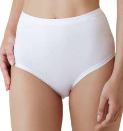 Intimitaly - (6er Pack Damenunterhosen aus Baumwolle mit hoher Taille - Damen-Slips aus Baumwolle in Schwarz oder Weiß - Damen-Shorts - Atmungsaktive und bequeme Unterwäsche, Weiß, 52 von Intimitaly
