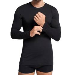 Intimitaly Irge Thermo-Shirt für Herren, langärmlig, 2 Stück, aus warmer Baumwolle, Interlock, Schwarz , Large von Intimitaly