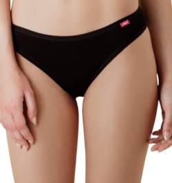 Intimitaly Liabel Damen-Slip aus Baumwolle, 6er-Pack, elastisch, bequem, Baumwolle, schwarz oder weiß, Anti-Irritationen, Baumwolle auf der Haut, T15, Schwarz , L von Intimitaly