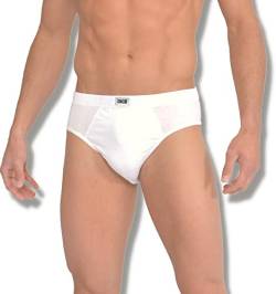 Irge Herren Slip aus 100% Baumwolle (6er Pack) Set aus Unterhosen für Herren, aus weißer und farbiger Baumwolle, Unterwäsche, Weiß, XXXL von Intimitaly