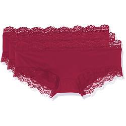 Intimuse Damen Panties mit Spitze 3er Pack, Rot (Bordeaux 046), 38 (Herstellergröße: M) von Intimuse